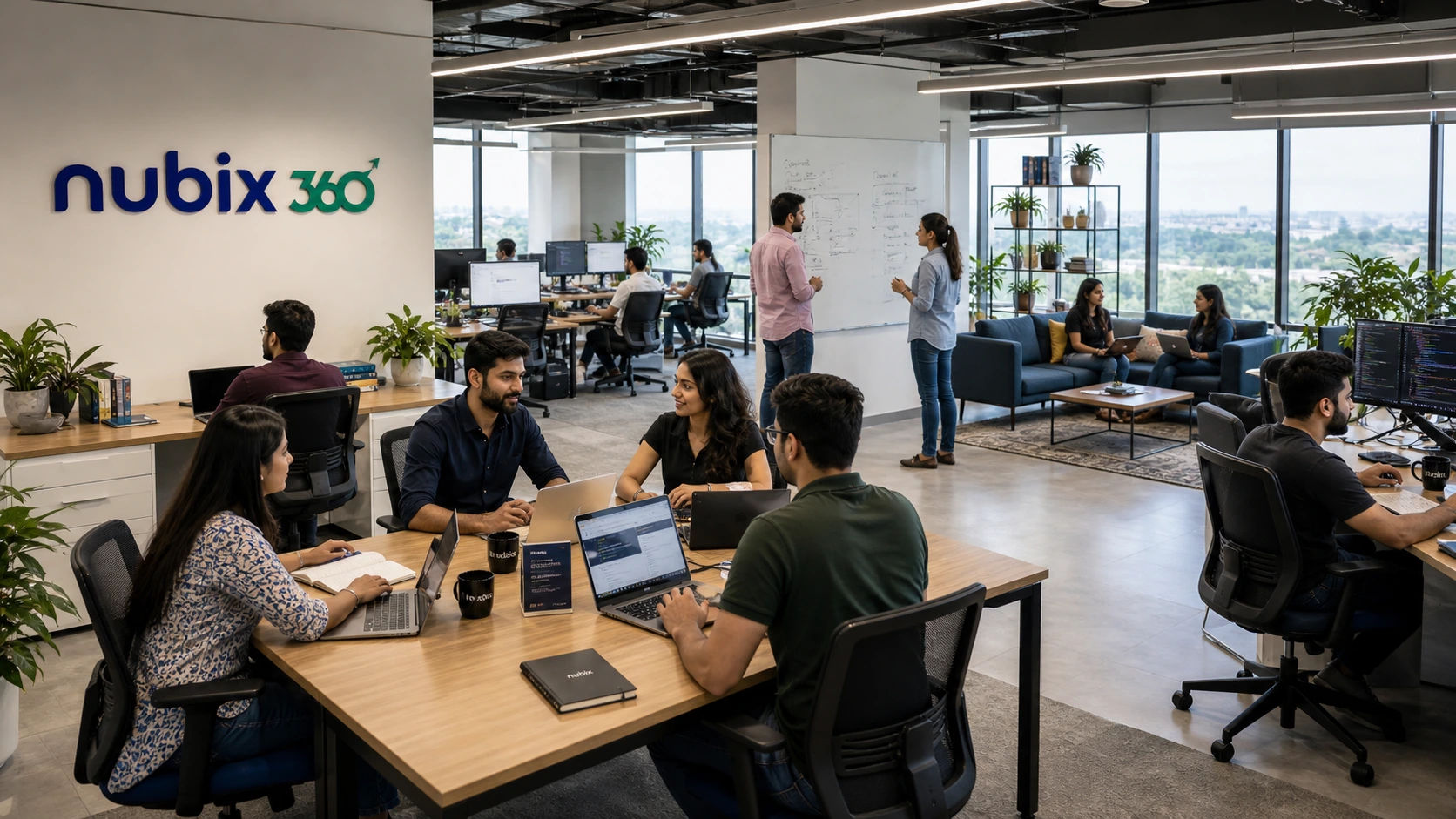 Digital marketing agency office workspace for strategy, branding, SEO, and website development